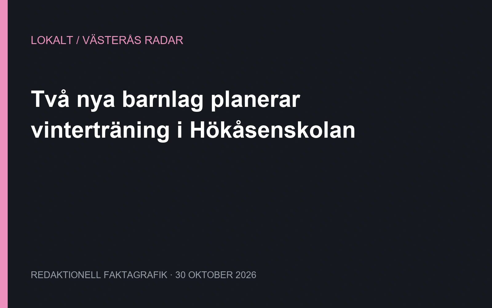 Två nya barnlag planerar vinterträning i Hökåsenskolan. Egen faktagrafik.
