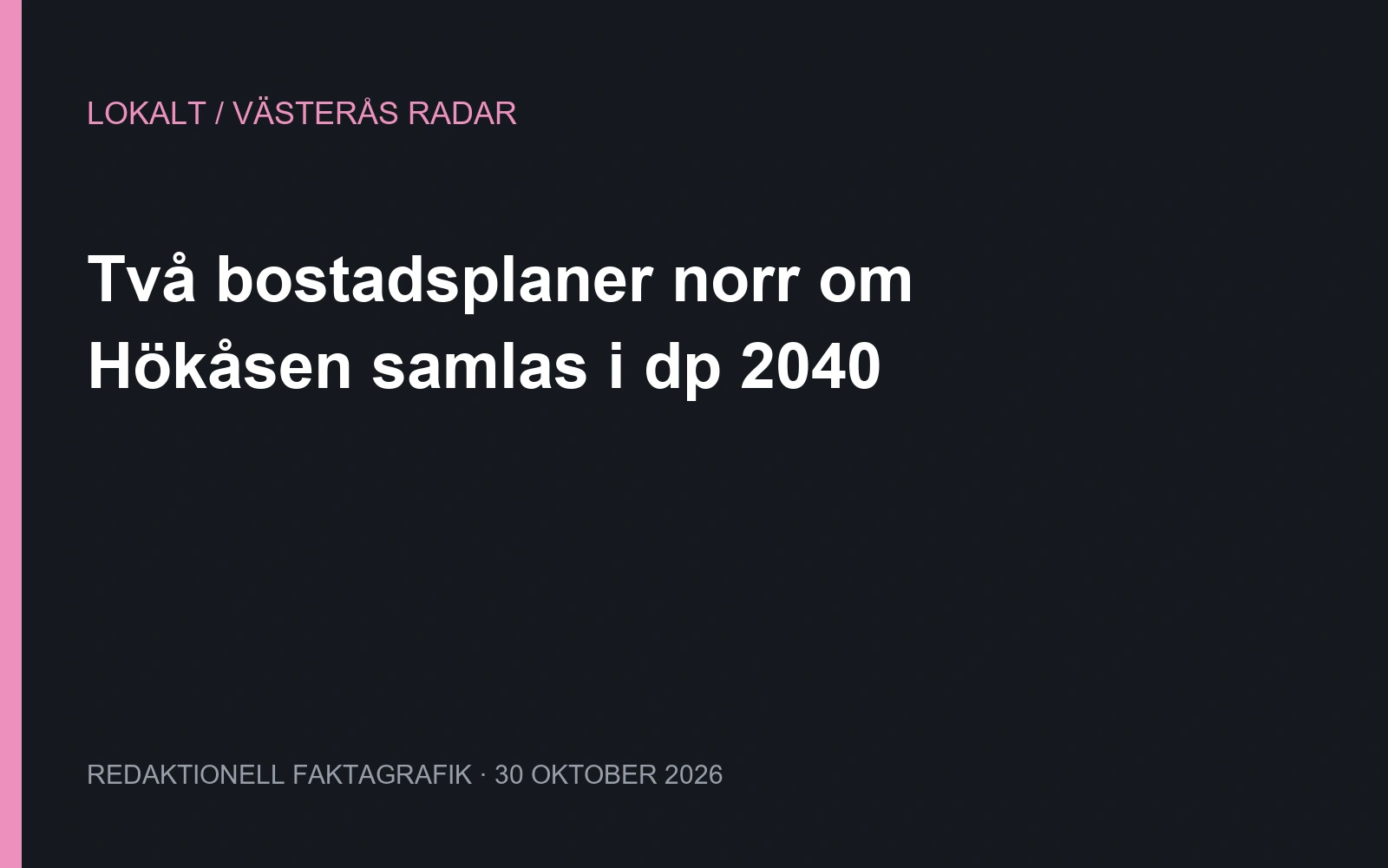 Två bostadsplaner norr om Hökåsen samlas i dp 2040. Egen faktagrafik.