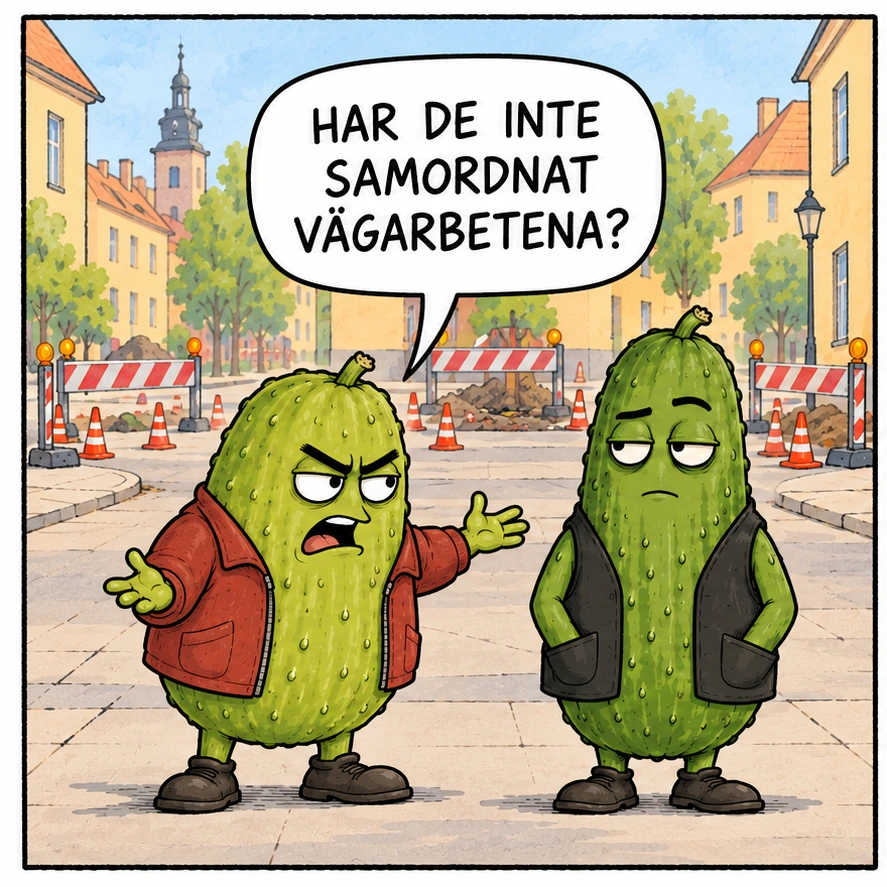 Ruta 1 i Gurkan: Samordningen. Replikerna finns som text på seriesidan.